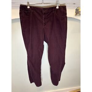 Jones New York Women’s Size 16W Corduroy Pants In Plum